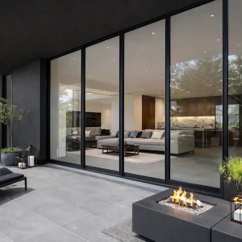 Aluminium roller shutters closed