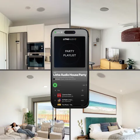 Smart speaker in a modern living room